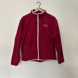 ALASKA GOGO SPORTS INC Red Fleece Jacket with White Trim